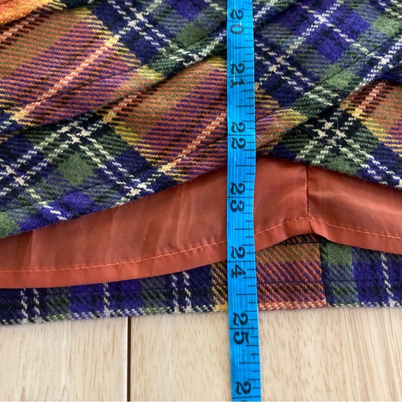 Plenty by Tracy Reese Vibrant Plaid  Wool Blend Multicolor Tulip Skirt Size 12 - Picture 7 of 8